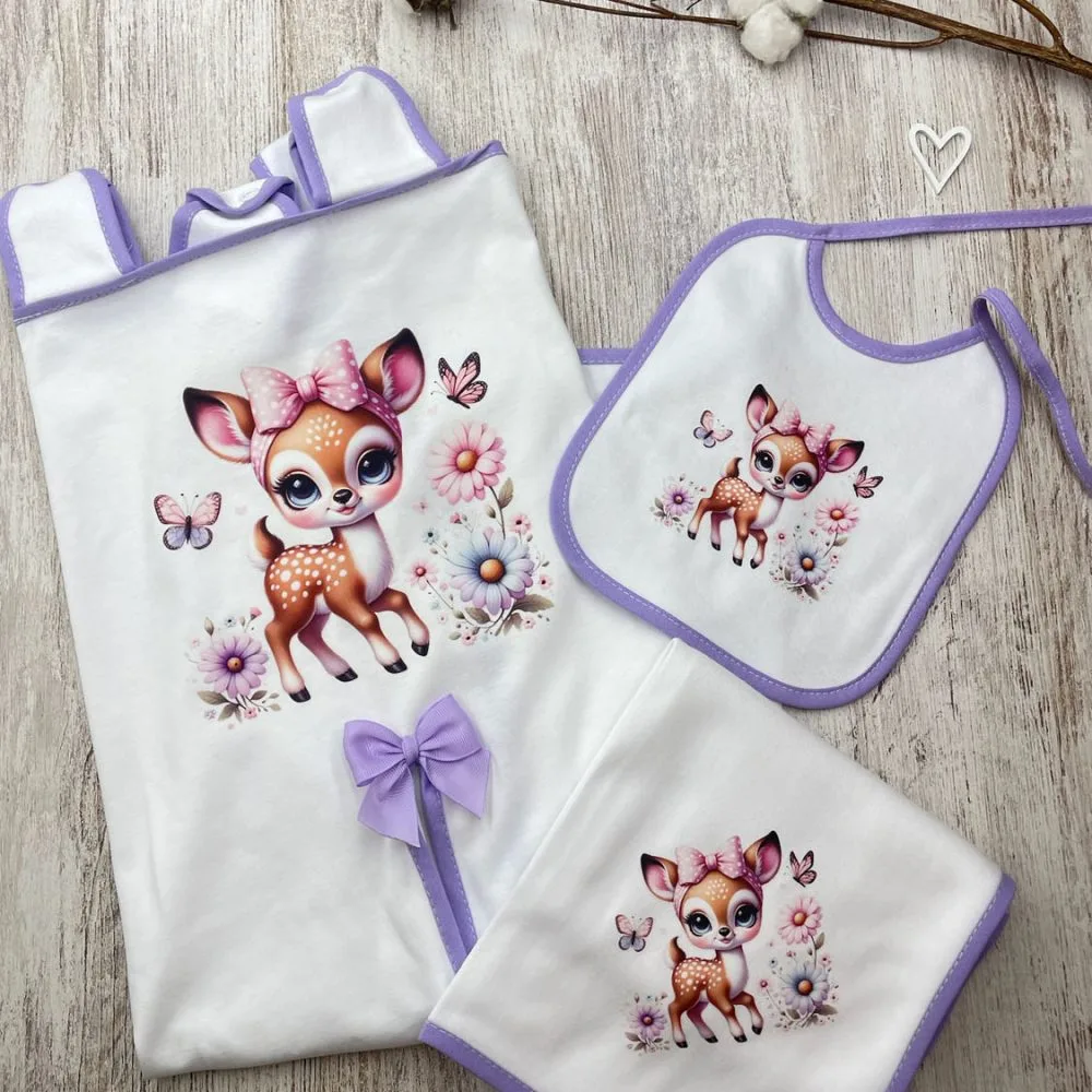 Babete Algodão Bambi Laço