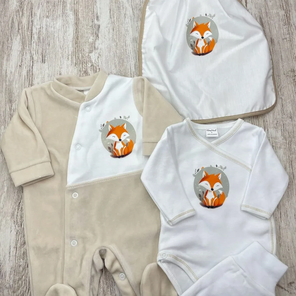 Conjunto de Primeira Roupa Raposa no Bosque