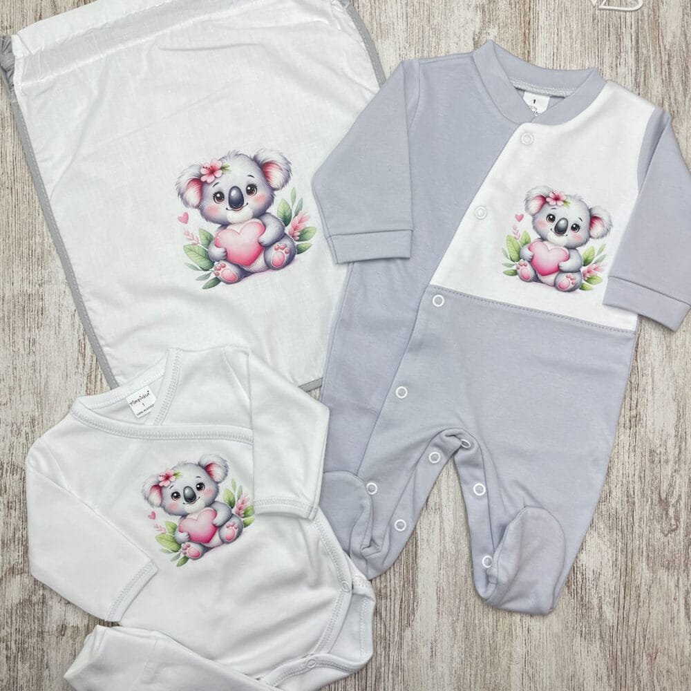 Conjunto de Primeira Koala Coração