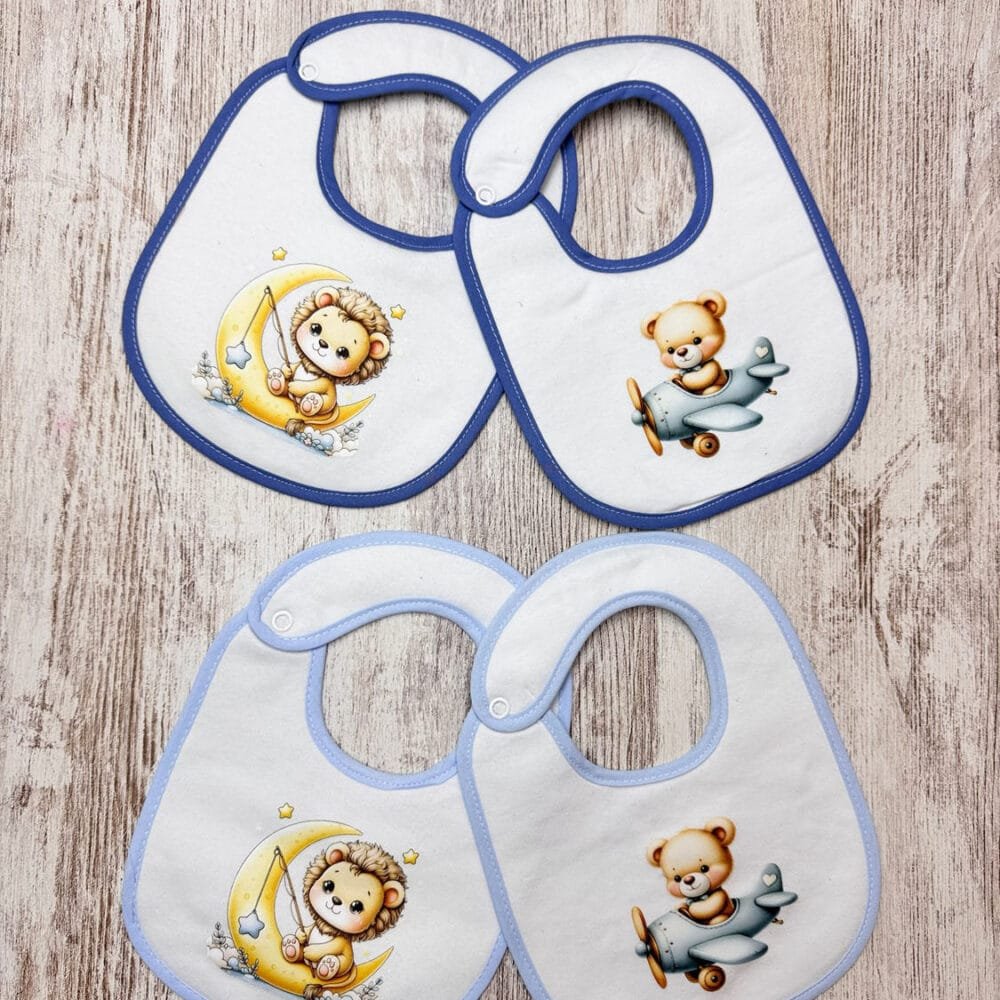 Pack 4 Babete Impermeável Urso e Leão
