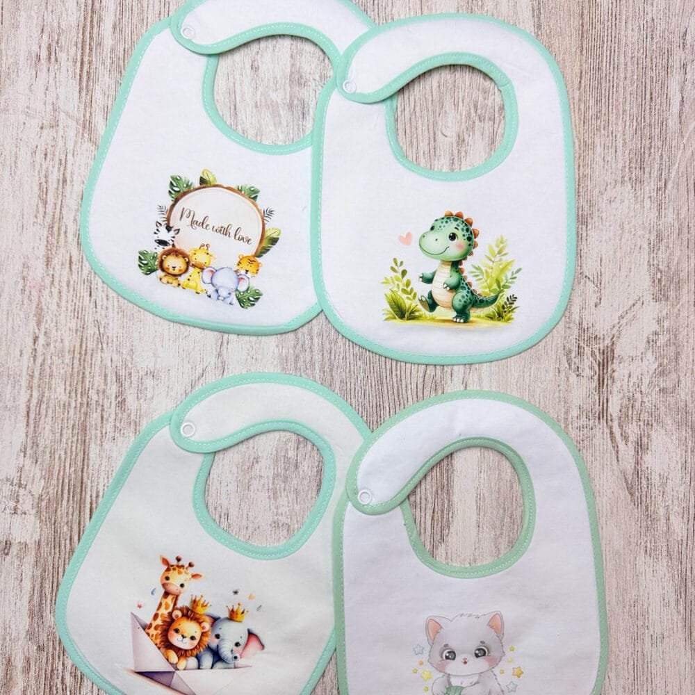 Pack 4 Babete Impermeável Verde Água