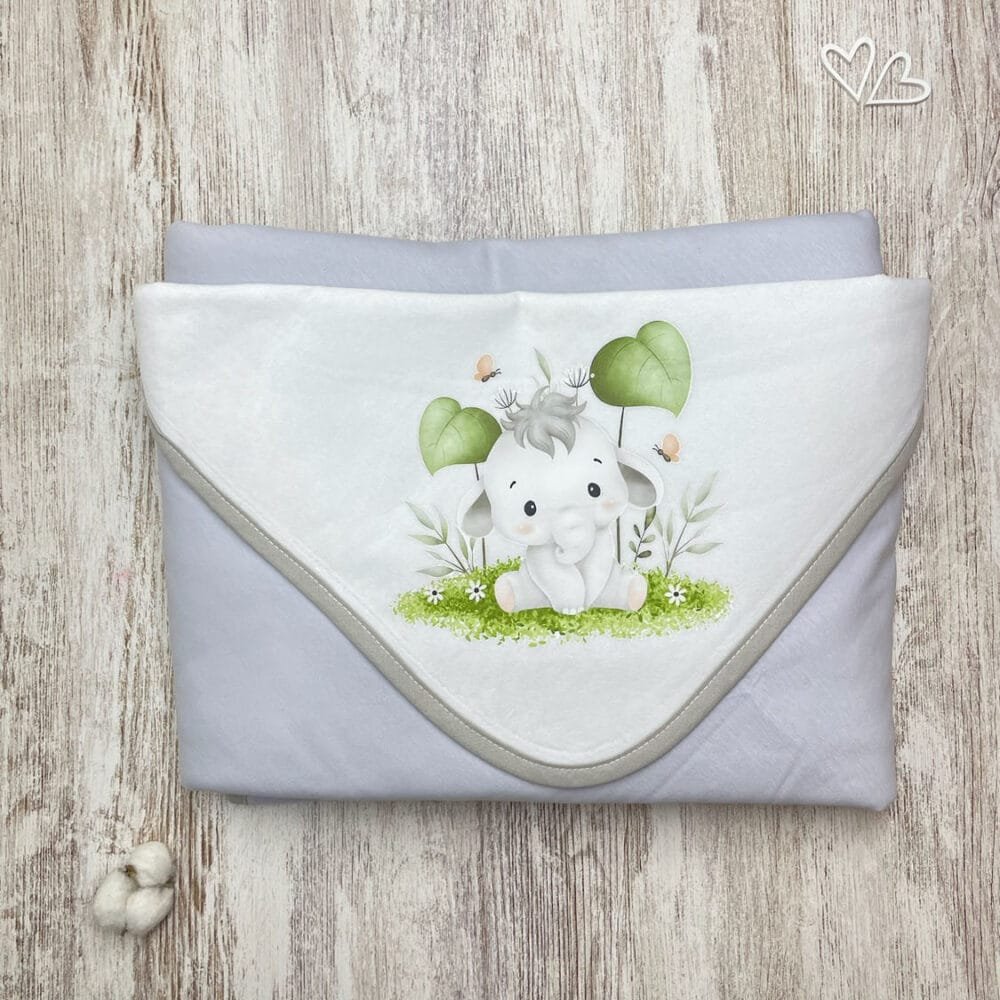 Manta Algodão Elefante Verde