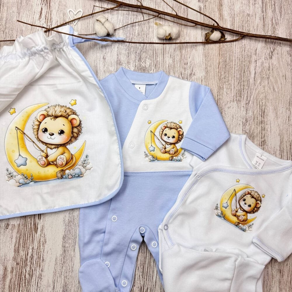Conjunto de Primeira Roupa Leão na Lua