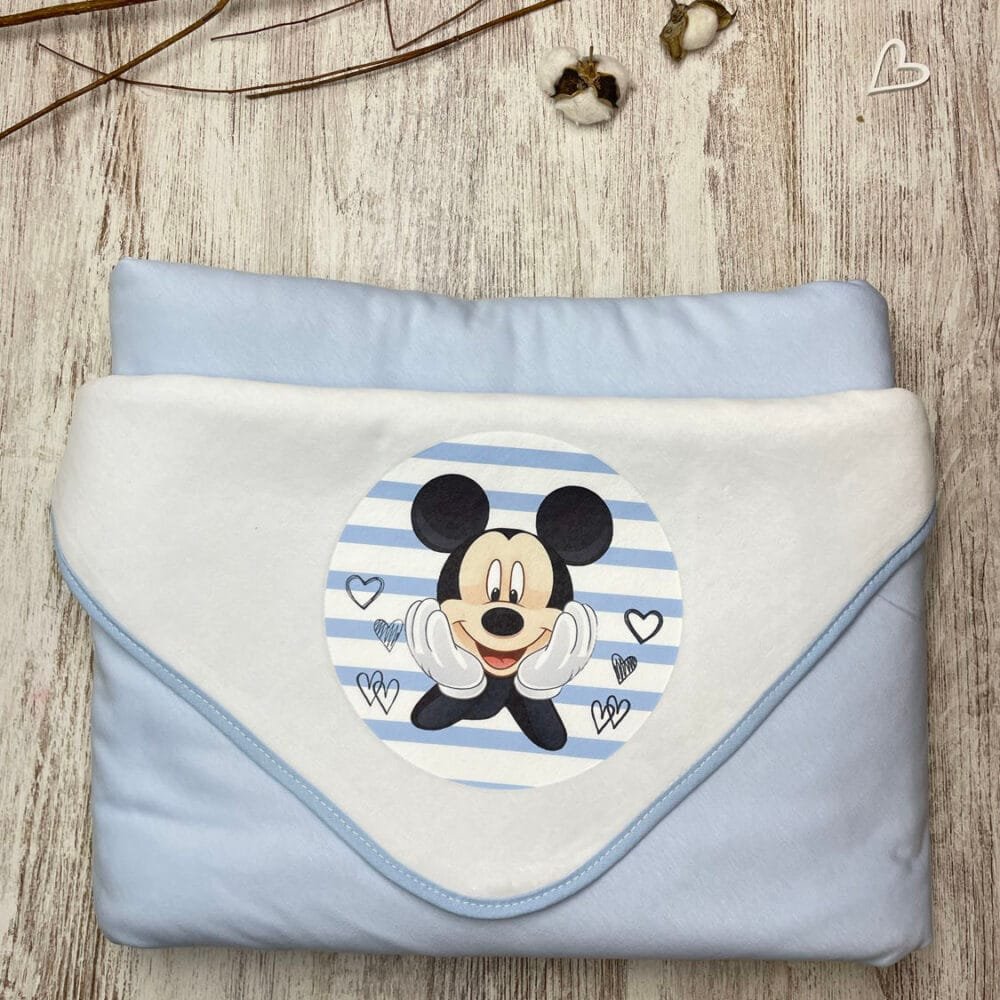Manta Algodão Mickey Riscas