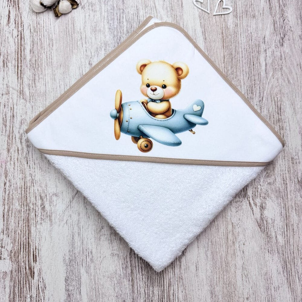 Toalha de Banho Urso Avião