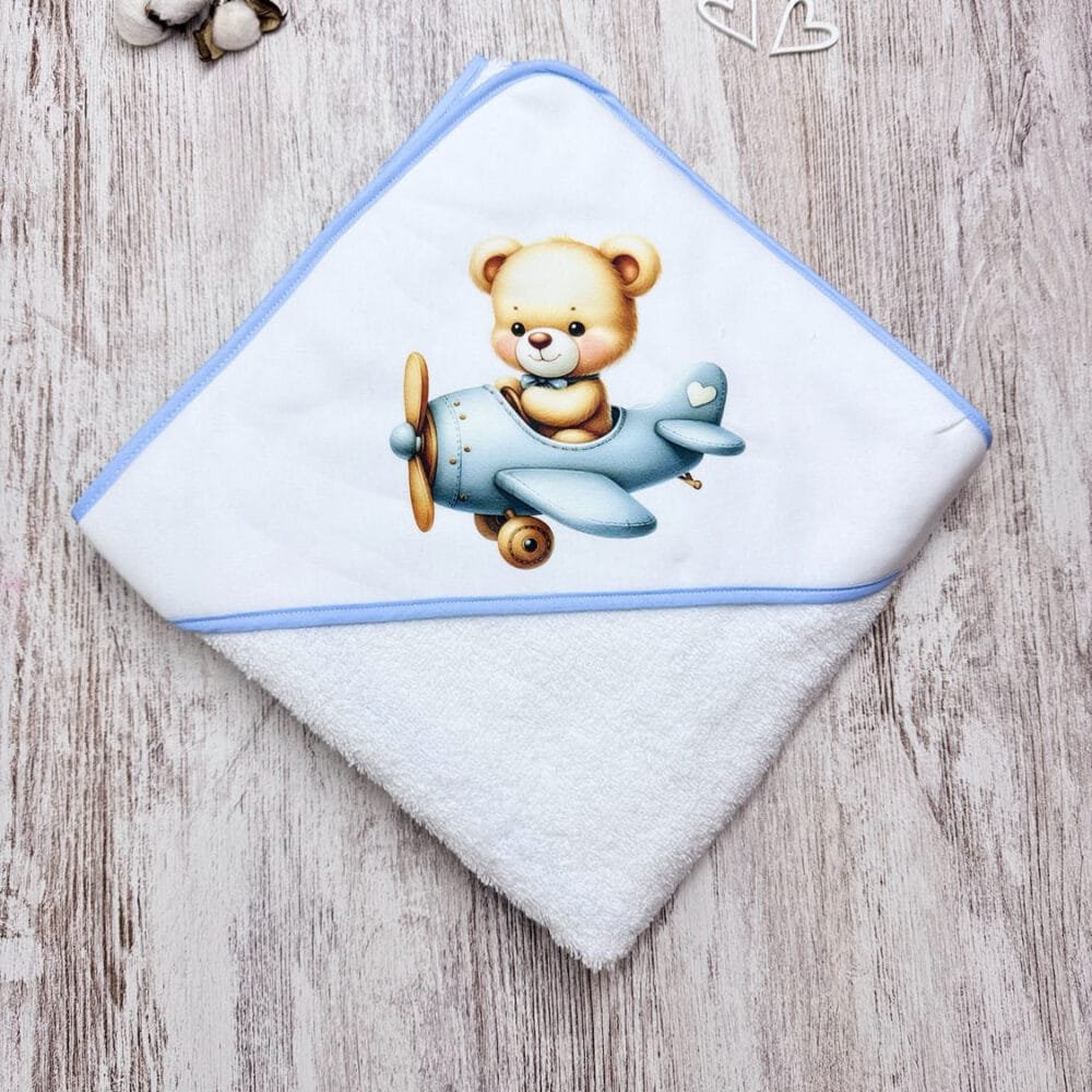 Toalha de Banho Urso Avião