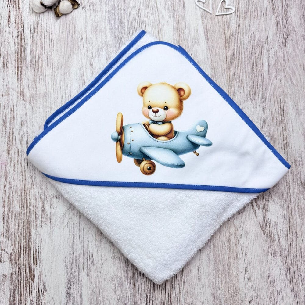 Toalha de Banho Urso Avião