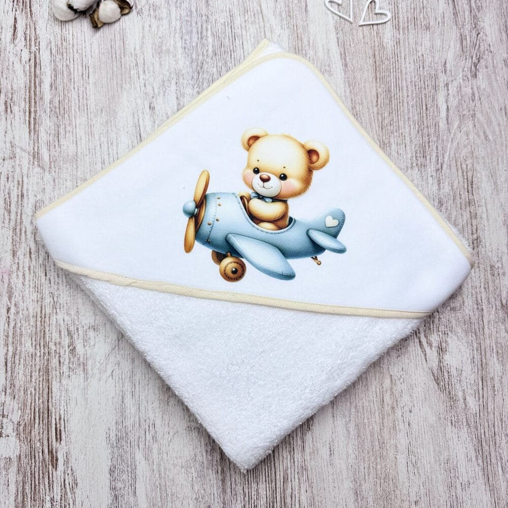 Toalha de Banho Urso Avião