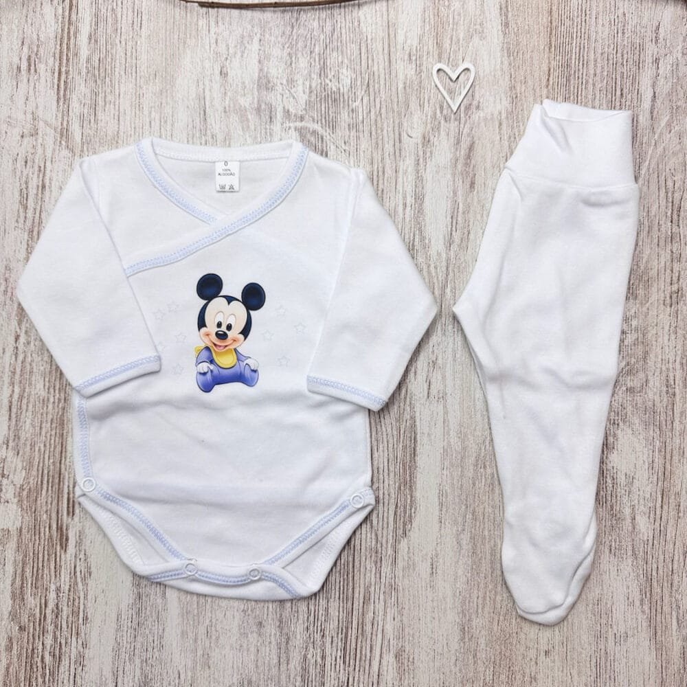 Body + Calça Mickey Bebé