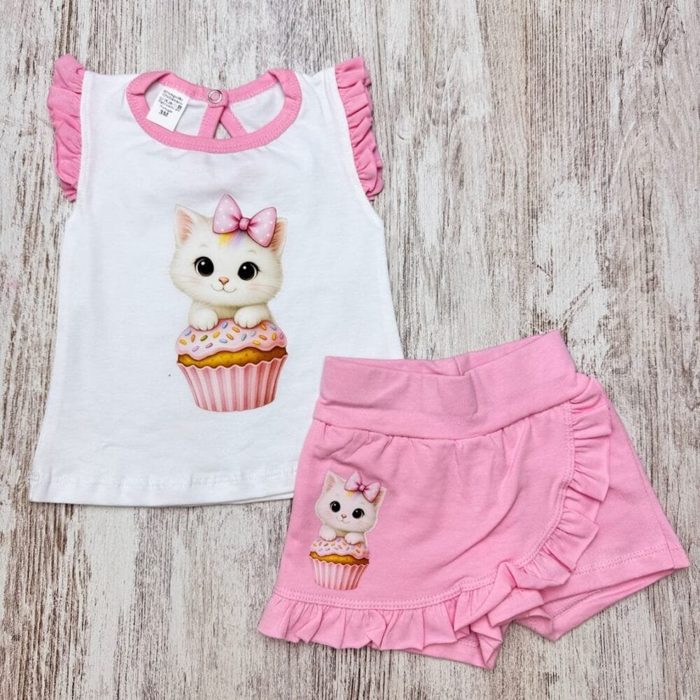 Conjunto Saia/Calção Cupcake